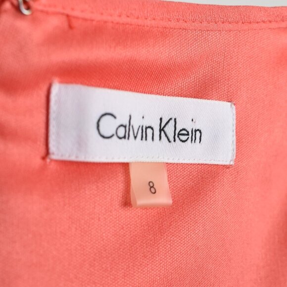 Calvin Klein Coral Lace Sheath Dress - 8 - Picture 9 of 9